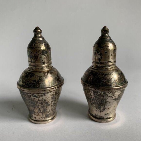 Sterling Silver Weighted Salt & Pepper Shakers with Box Vintage Duchin Creation - Picture 2 of 4